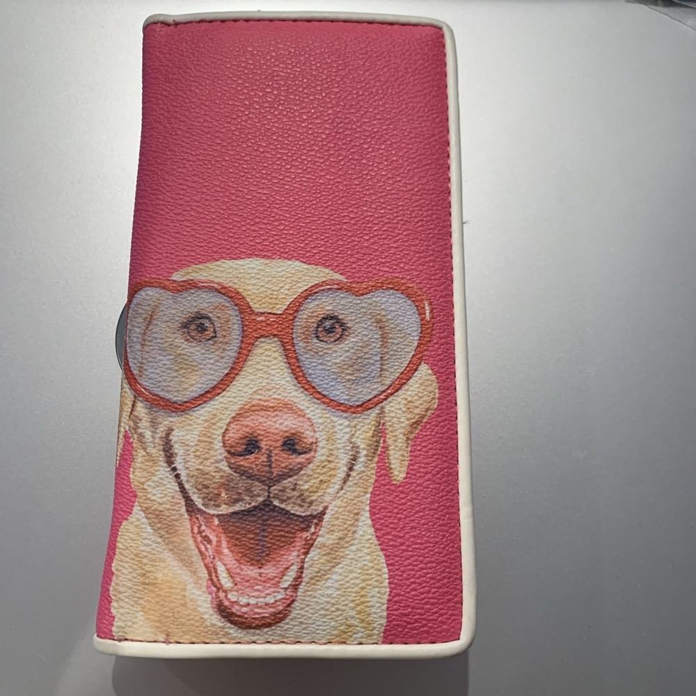 Ashley M. Artist Series Pink Wallet Billfold Labrador retriever With‎ Sunglasses